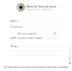 Carte Cadeau Dans les Yeux de Lucie-Verso